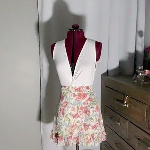 2 Piece Bundle: Bodysuit & Mini Skirt: Size Large